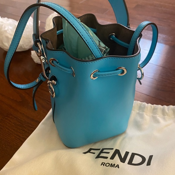 Fendi Mon Trésor blue leather mini bag - Picture 4 of 8